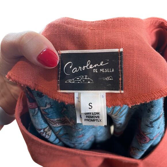 Carolene de Mesilla Vintage Burnt Orange Fringe Layered Shawl Southwestern Top - Picture 10 of 11